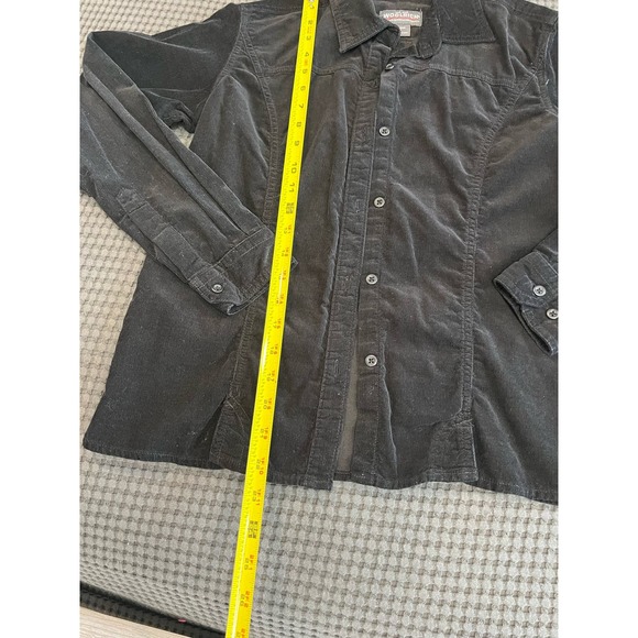 Woolrich | Woolrich Womens Black Corduroy Outdoorsy Button Down Shirt - Picture 5 of 6